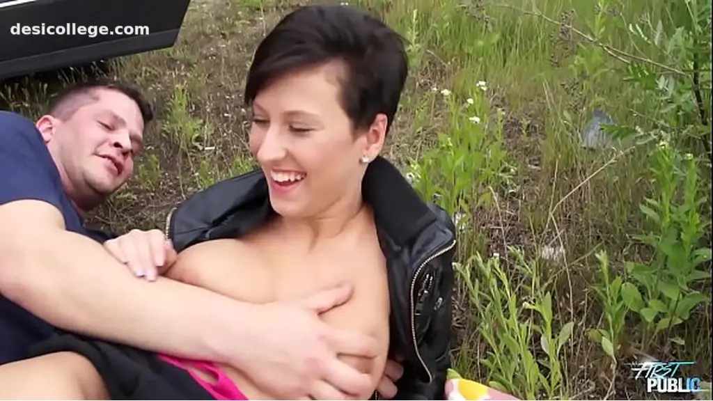 Caught Dirty short hair slut ride ugly fake agents cock in public