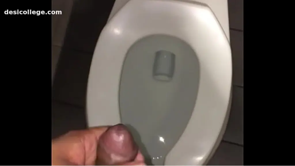 Cumming in public bathroom