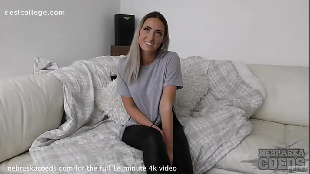 New hot dirty blonde does her first time ever video on white casting couch