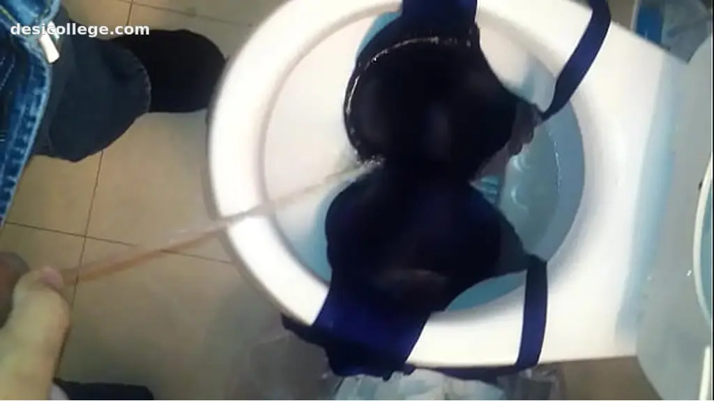 step sister blue bra getting piss on