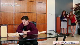 4K Milf office babes Darla Crane and Syren De Mer share dick
