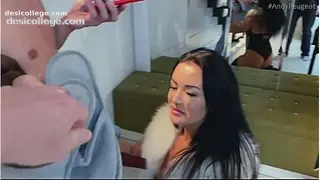 Behind The Scenes Blowjob In High Heels Lingerie Stocking