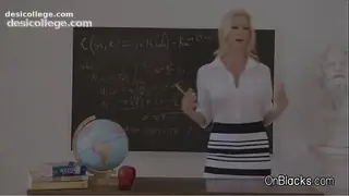 Big black cock sucked by big tit teacher