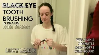 Black Eye Tooth Brushing in Braids