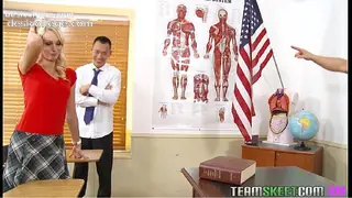 Caught InnocentHigh Blonde student Erica Fontes classroom teen pussy hardcore sex