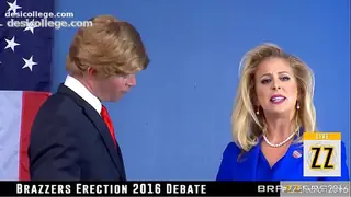 Donald Drumpf fucks Hillary Clayton during a debate
