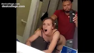 Fucking Tiny Petite Young Freshman I met at Town Club in Hotel Bathroom