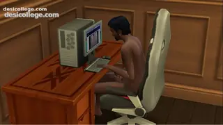 Full HD Indian Stepson masturbating in front of computer | StepMom catches him and fuck with her stepson