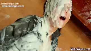 Goo covered bukkake slut