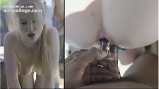 Homemade 18 model gets her ass fucked incredibly hard on the balcony!