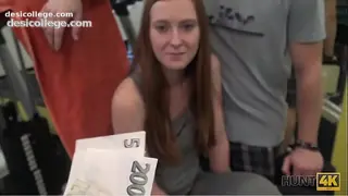 Homemade HUNT4K. Young bitch is by banknotes so why spreads legs