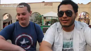 Homemade White male and Latinas foreplay in public