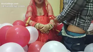 Horny First Night of a Newly Married Desi Beautiful Hot Wife Fucked by Husband in Hindi - Desi Scandal