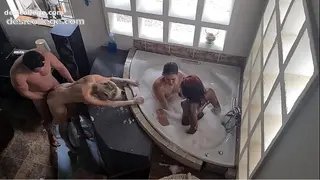 Hot Desi Spa Bath Three Girls One Guy Orgy Reverse Gangbang Interracial - Viral MMS