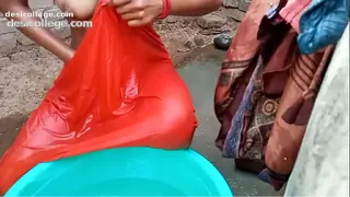 Indian Hot Rati open bathroom bathing Hindi voice