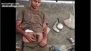 Indian solo boy rotating his small cock