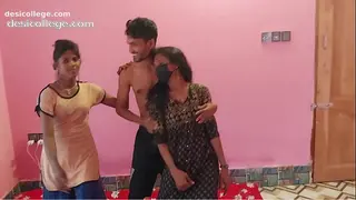 Just Leaked fust time Threesome Amateur Desi beautiful Two girls and One boy - Trending Kand
