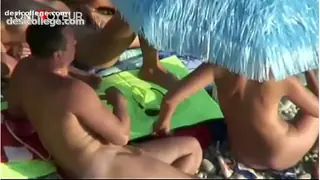 Leaked Beach Voyeur. Hardcore group sex in a beach swingers camp