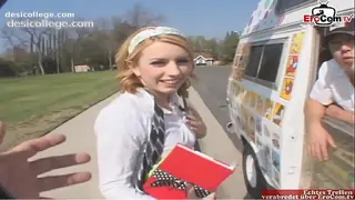 Petite 18yo blonde Girl pick up for car sex