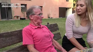 POV Blonde hot ass anal fucked by horny grandpa