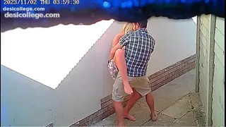Premium Cctv camera caught couple fucking outside public restaurant