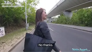 Public Agent Cowgirl riding in outdoors fuck