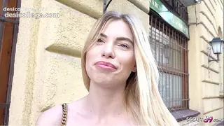 Real GERMAN SCOUT - ERSTER ANAL FICK F&Uuml;R SCHLANKE STUDENTIN MELINA BEI ECHTEN STRASSEN CASTING
