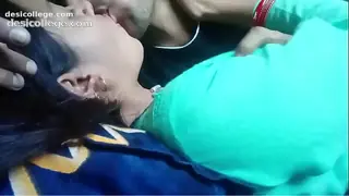 Real Kissing and pressing boobs of girlfriend