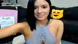 Sexy brunette shows off her ass and her nice breasts on cam
