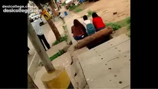 Sexy Girl showing blue panty in public