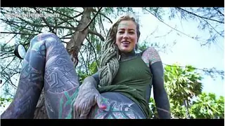 Solo Girl Public Anal Play on Motor Scooter with Prolapse