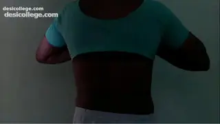 Uncut south india aunty removing bra and blouse for bath