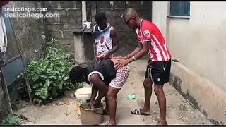 Uncut TWO BROTHERS FUCK THEIR STEPMOTHER BY THE WELL SIDE - Raw Scene
