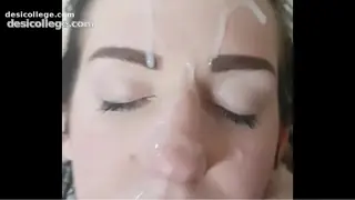 Viral Teen girlfriend takes facial