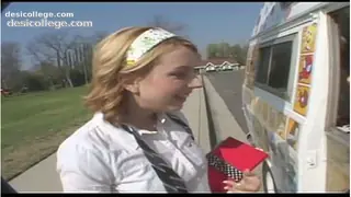 White teen 18 year old loves sucking the ice cream mens cock